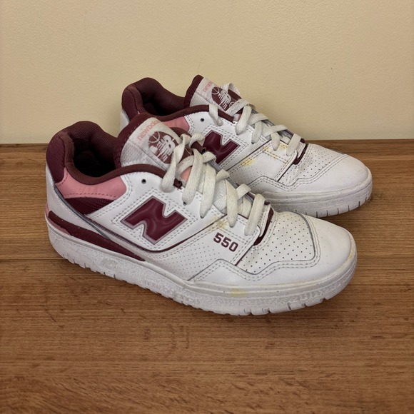New Balance Shoes - NEW BALANCE 550 Sneakers Red Rouge White Women Size 8 Casual Everyday Comfort